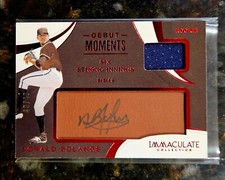 2020 Immaculate Debut Moments Relics Dark Brown Leather /49 Ronald Bolanos Auto