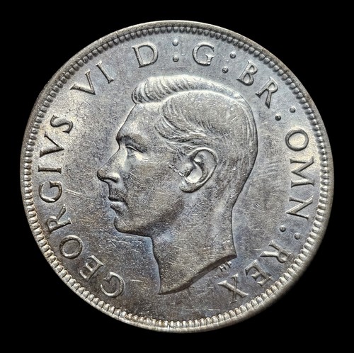 1943 Great Britain Silver 1/2 Crown UNC - Picture 2 of 2