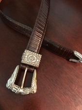 Women  s Brighton Museum Collection Brown Leather Belt   M