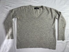 Superdry Edit Gray Wool Cashmere Blend Vneck Slouch Sweater US 4 stain