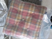 Seat Pad Cushions Tartan Checked New x2