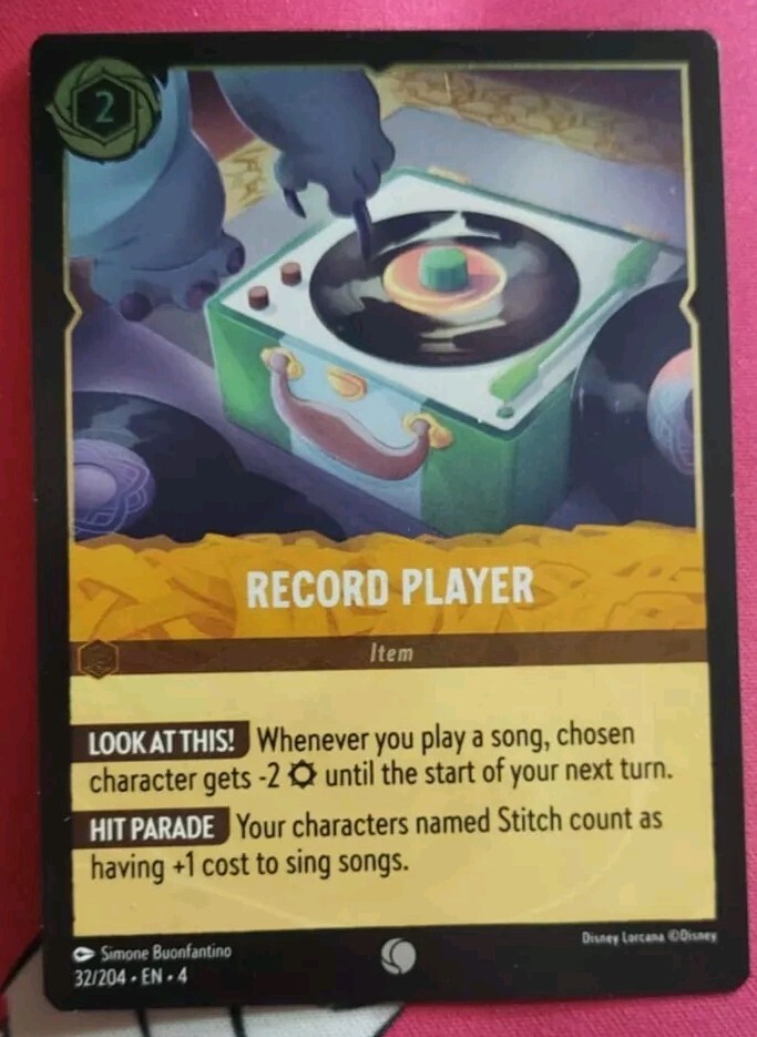 Disney Lorcana TCG Ursulas Return Cold Foil Record Player Card 32/204-image