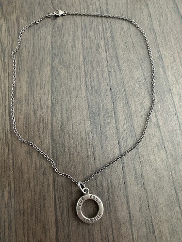 GK Designs Inspirational Circle Live Your Dreams Sterling Silver Necklace 16”