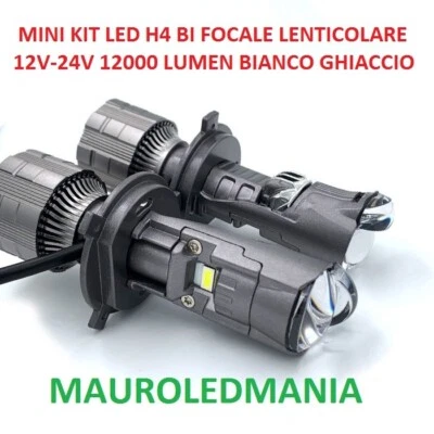KIT LED H4 PROIETTORE LENTICOLARE BI FOCALE PER JEEP RENEGADE FIAT PANDA 500 MK3