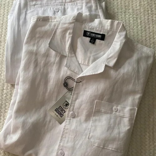Stacy Adams White Linen Pant Set (LG 