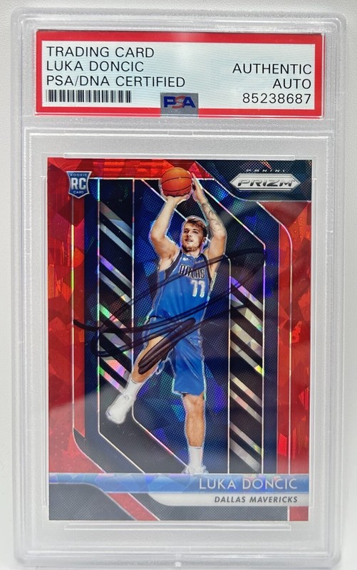 Luka Doncic Signed 2018-19 Panini Prizm Red Ice #280 Auto PSA/DNA RC