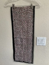 Unbranded Pink Black Animal Print Scarf 11’ X 59”