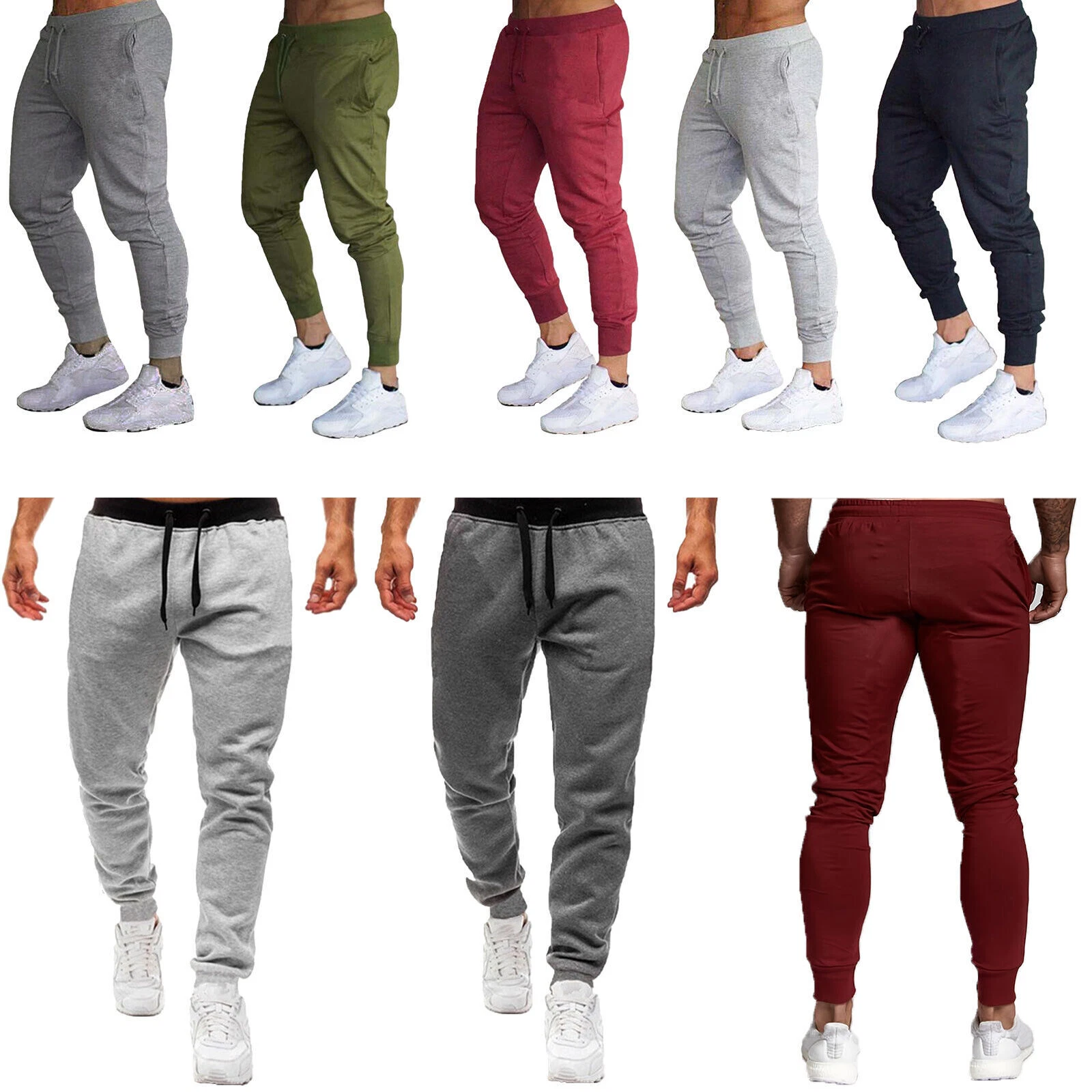 Men's Joggers Pants Athletic Running Sweatpants Workout Gym Fitness Trousers