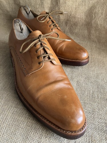 Heinrich Dinkelacker Brown Leather Plain Toe Derby Shoes Size UK 7.5 || US 8.5 - 第 2/12 張圖片
