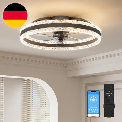 VOLISUN Deckenventilator Mit Beleuchtung Und Fernbedienung, 6 Windstufen Und Dim