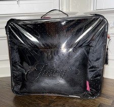 Juicy Couture Plush Black Velour Rhinestone Sparkle Bling 4p QUEEN Comforter Set