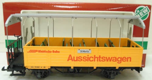 Coche de pasajeros LGB 3025 G escala St. Moritz techo abierto LN/caja | Condition: Used