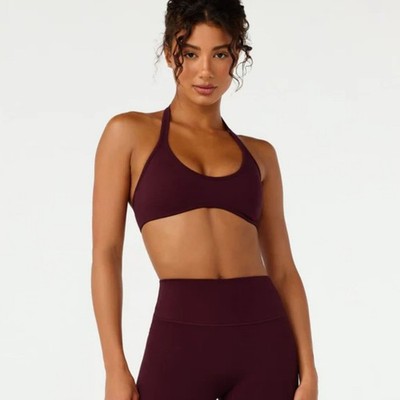 CSB Women's Serenity Soft Halter Contour Crop Top Sports Bra