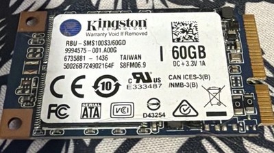 Kingston Technology mS200 Series 60GB mSATA 1.8'' 6Gb/s SSD - SMS200S3/60G