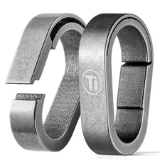  Mini Titanium Key Rings,Small Carabiner Keychain 2pcs Titanium Key Ring Links