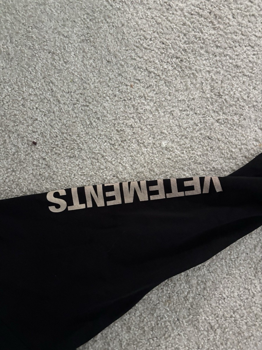 Vetements Black Full Zip Hooded Hoodie Logo Accent Graphic Print Size M View 4