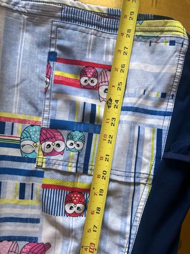 Cherokee Scrub Work Wear Nurse Owl Pattern V Neck Panel Top Sz 2XL - Picture 4 of 10