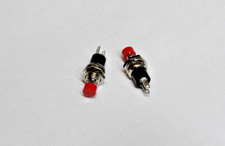(2) - SPST Micro Momentary Push Button Switch - Normally Open - Red