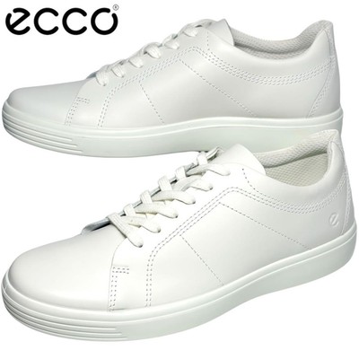 Ecco Classic Leather Sneakers White 26cm Men's Pre-Owned No Box