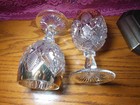 2 Vintage Gold Rim Cut Crystal Goblets | Heavy Pressed Glass in VGC Beautiful — photo 3