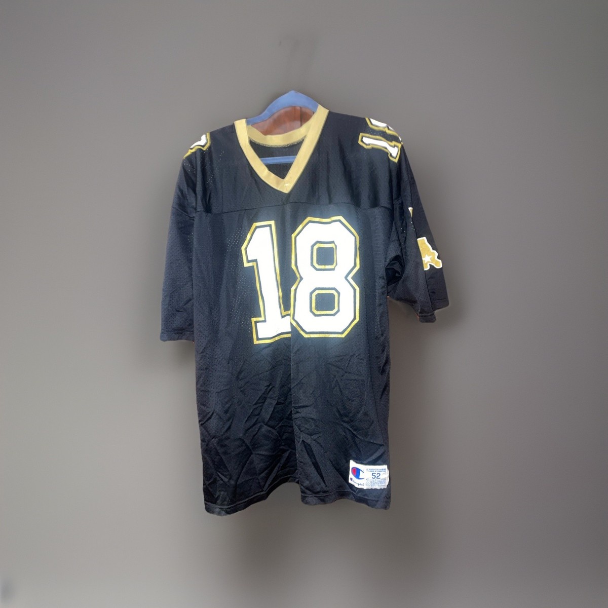 Vtg champion New Orleans Saints #18 Jersey Sz 52 Black White Retro