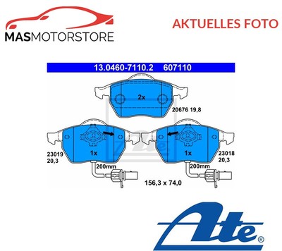 SATZ BREMSBELÄGE BREMSKLÖTZE VORNE ATE 130460-71102 A NEU OE QUALITÄT