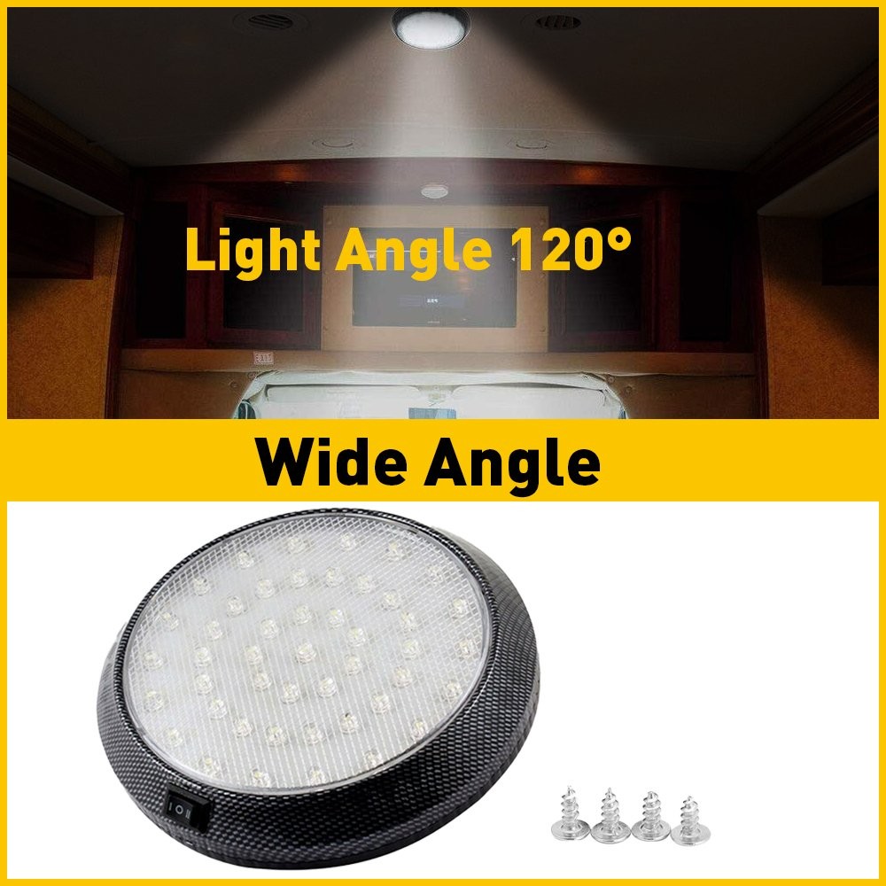 12V LED 5.12'' RV LED Interior Ceiling light fixtures Camper Cabinet Dome Lamp thumbnail 10
