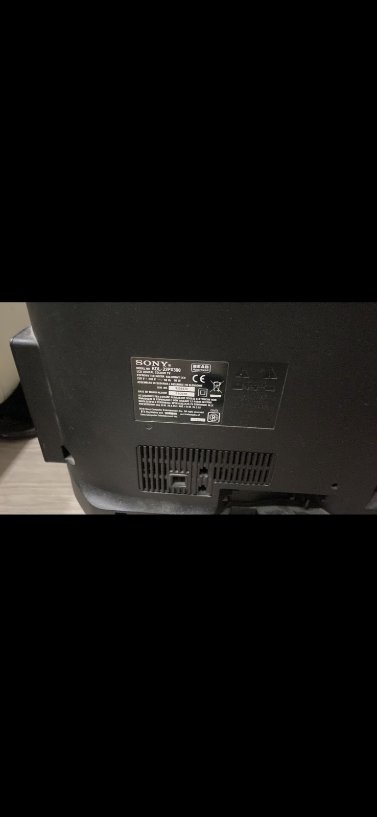 sony bravia kdl-22px300 tv with ps2 built-in