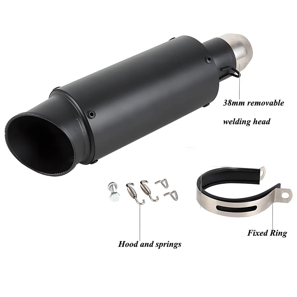 Racing Motorcycle 51mm Slip-On Exhaust Muffler Pipe For Honda Suzuki Yamaha BMW - Image 4 of 4
