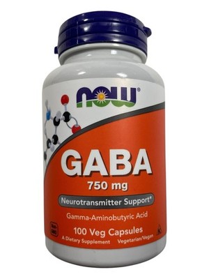 Now Foods GABA Supplement - Stress Support - 750 mg - 100 capsules - Exp 09/29