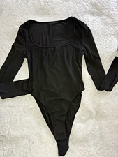 Women s One Piece Bodysuit Black Size S Regular Solid Opaque Wireless 1 Pack