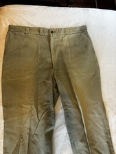 Vintage Sanforized Sail Cloth Tight Knit Corduroy Men  s Chino Pants Gusseted Grn