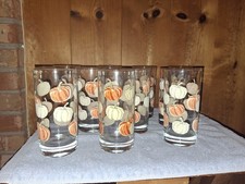 Royal Norfolk Libbey Fall Autumn Pumpkin 16oz Glasses - Set of 10