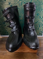 Lacrosse Traction Overshoe Boots Unisex Overboot 10" 4 Buckle Strap Black Size 8