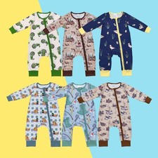 Cute Newborn Baby Boys Hunting Mallard Duck Long Sleeve Zipper Romper