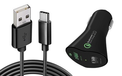 For Pixel 9a/9/10/Pro/XL - Car Charger 30W Fast 2-Port USB 6ft Cable Type-C
