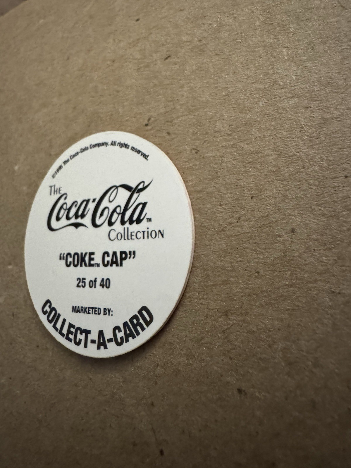 1995 Coca Cola Collection Bow tie Pog Coke Cap 25 Of 40 