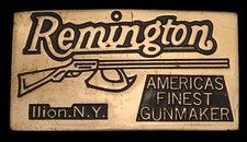LB16160 VINTAGE 1970s  REMINGTON  AMERICA'S FINEST GUN BELT BUCKLE