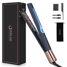 Titanium Flat Iron Hair Straightener, 1 Inch Curling Iron, Infrared Negative Ion