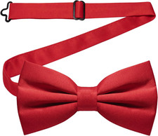 Solid Color Pre-tied Bow Tie Adjustable Bowtie for Men