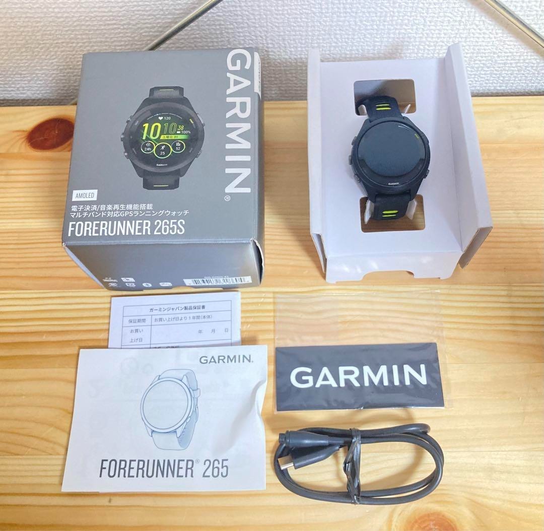 GARMIN FORERUNNER 265S GPS Running Smartwatch play Music heart 