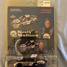 Rusty Wallace  2 Ford 2001 Miler Lite Harley Davidson NASCAR 1:64 Die Cast