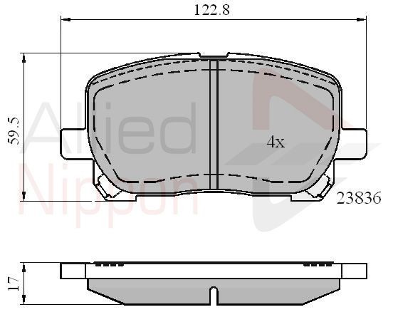 Brake Pad Set For Disc Front Fits Toyota Avensis Verso ALLIED NIPPON ADB01132