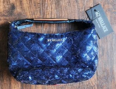 MZ WALLACE Mini Hobo Crossbody Bag Purse   Sapphire Sequin Blue Shine NWT