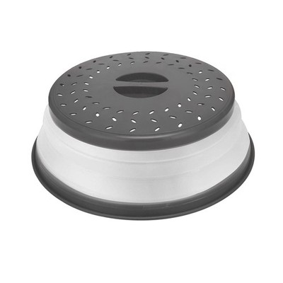 Microwave Splatter Cover Collapsible for Food, Easy Grip grey 