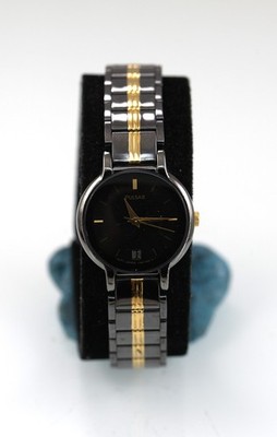 Pulsar Damen Quarzuhr V782-0590 Schwarz Gold Edelstahl WR Datum Rund 30 m