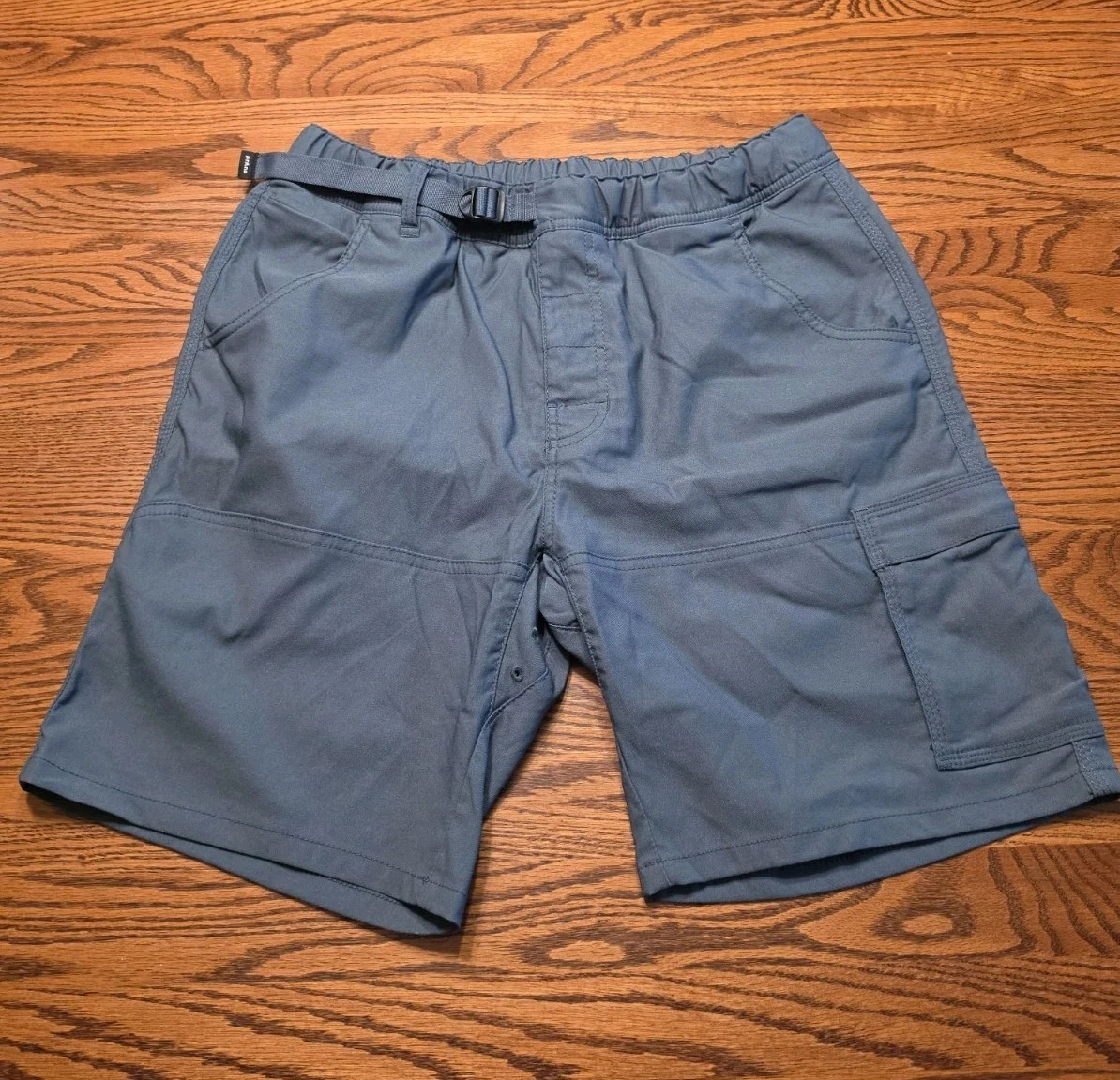 Prana Men’s Stretch Zion Short II Size Medium Hiking Elastic Waist Gray Blue
