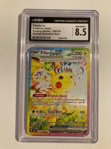 Pokémon TCG Pokémon Pikachu Ex Pikachu Holo Surging Sparks 238/191 CGC 8.5