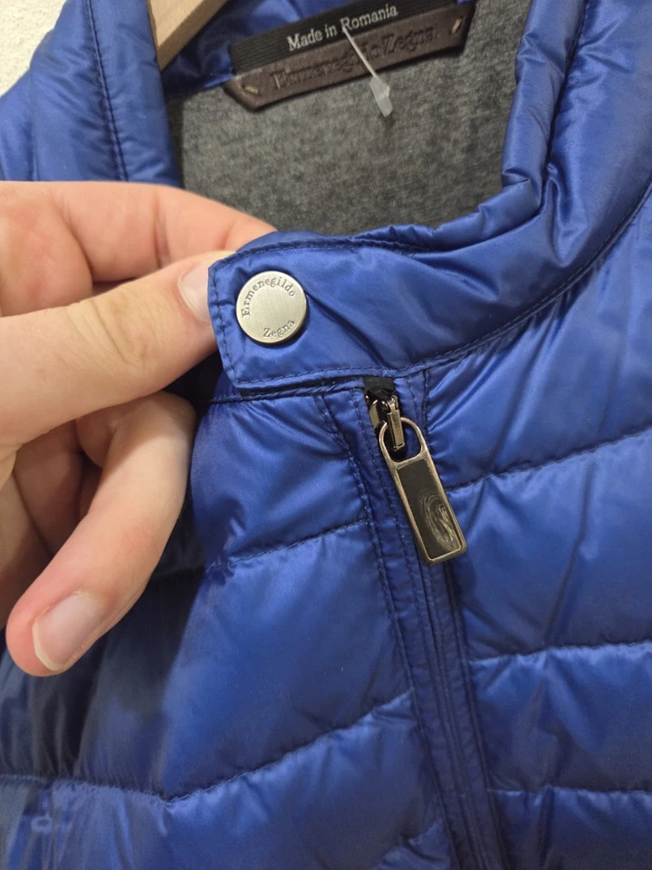 Ermenegildo Zegna Down Filled Vest Blue Men's Size EU 54 US XL - Image 3 of 4