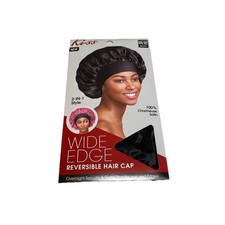 Kiss Wide Edge Reversible Hair Cap 100 Charmeuse Satin Black/Pink